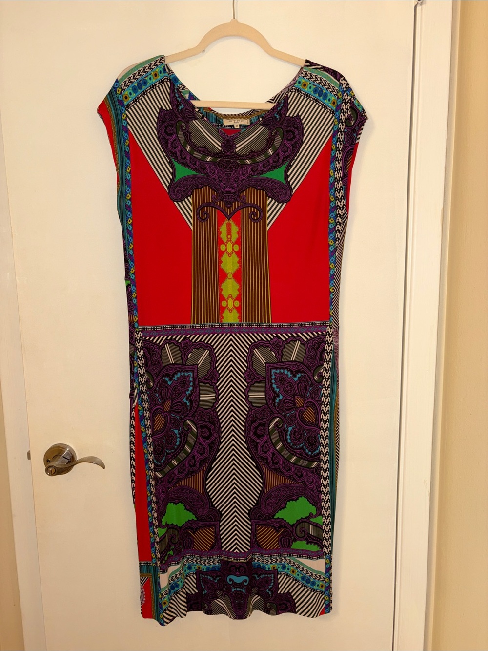 Etro Red Multicolor Printed Dress
